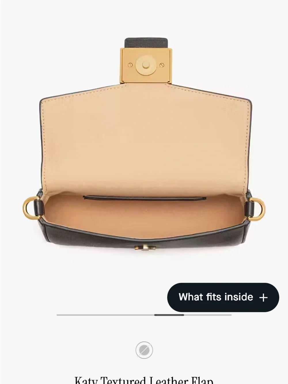 kate spade “Katy” Black Leather Crossbody with Gold Chain Detail